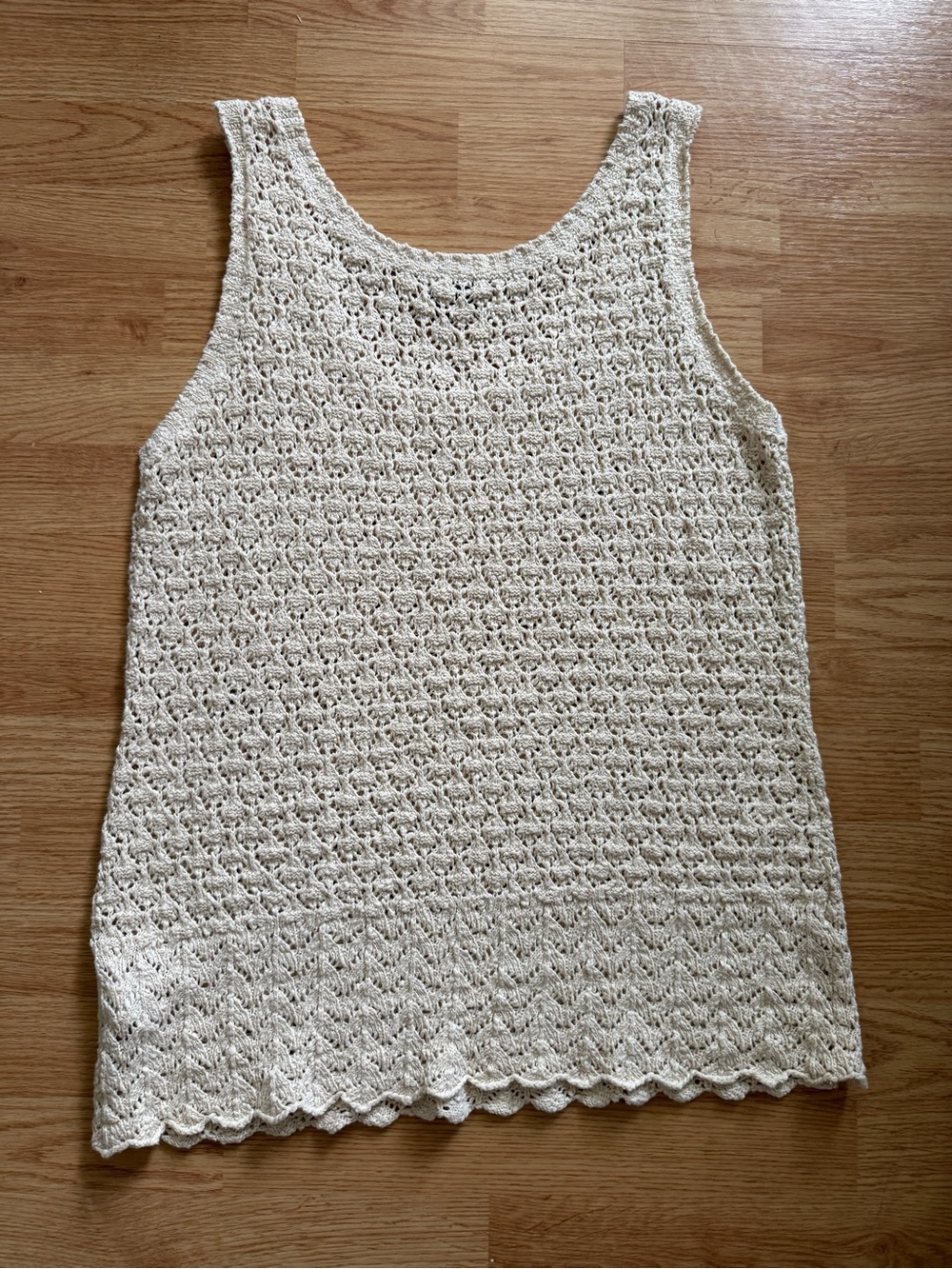 Eddie Bauer Cream Crochet Knit Tank Top - Picture 4 of 7